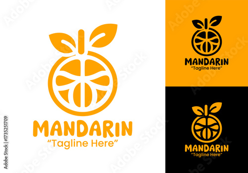 Mandarin Logo Premium Clean Cafe Branding