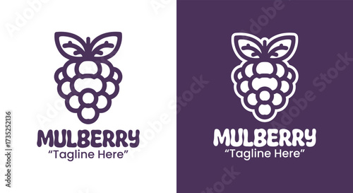 Mulberry Logo Premium Berry Cafe Branding
