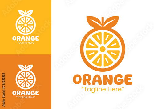 Orange Logo Organic Fresh Juice Branding