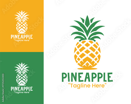 Pineapple Logo Clean Cafe Beverage Symbol