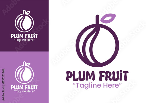 Plum Logo Premium Healthy Lifestyle Emblem