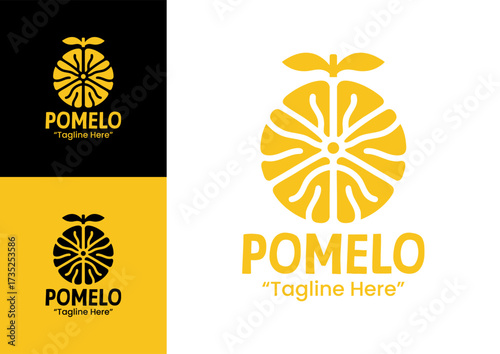 Pomelo Logo Clean Cafe Citrus Symbol