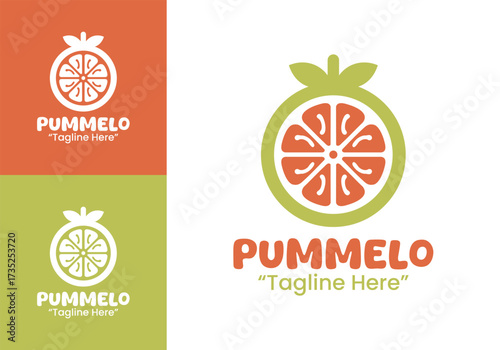 Pummelo Logo Simple Fresh Cafe Symbol