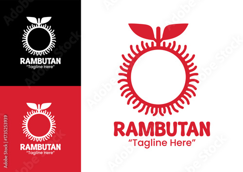 Rambutan Logo Simple Fresh Cafe Symbol