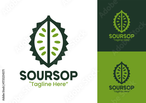 Soursop Logo Fresh Tropical Market Symbol