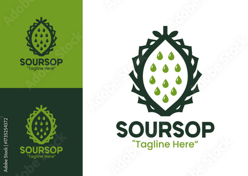 Soursop Logo Premium Organic Fruit Emblem