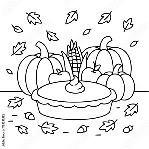 Thanksgiving black and white coloring pages! Includes cute holiday doodles, festive line art illustrations, and printable sheets. Perfect for crafts, classroom decorations, and fun kids’ holiday activ