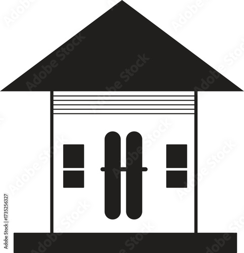 Minimalist Architectural Building Entrance Icon
