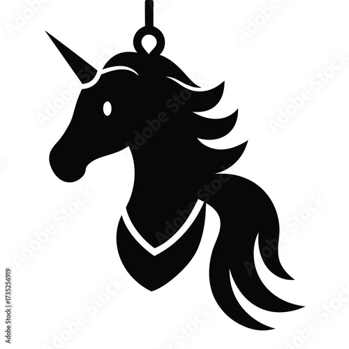 unicorn pendant vector icon