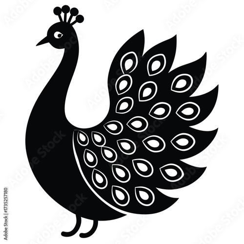 peacock brooch vector icon