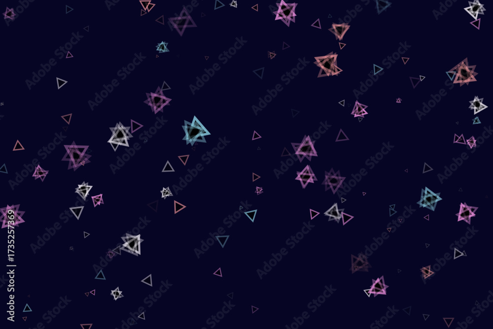 Naklejka premium Floating Triangles on Dark Blue Background Abstract Geometric Seamless Pattern Design