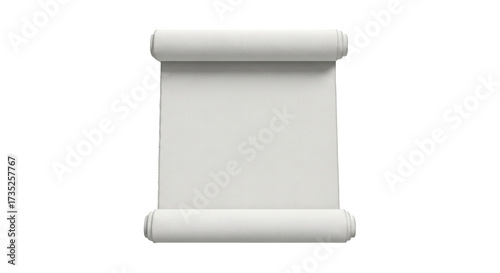 Rolled White Fabric Scroll Blank Canvas Texture featuring scroll, fabric, white, rolled, canvas high quality realistic