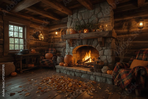 Cozy Rustic Halloween Cabin