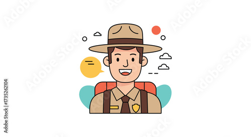 A friendly park ranger is ready to guide you on an outdoor adventure and share their knowledge about nature and wildlife.