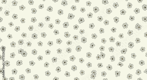A delicate scattering of small light-colored flowers across a pale cream background with subtle texture.
