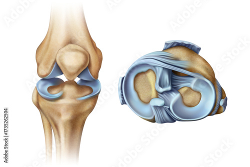 Knee structure. Isolated vector illustration