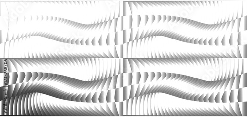 Wallpaper Mural Black and White Abstract Wavy Line Patterns – Optical Illusion Distorted Grid Backgrounds Torontodigital.ca