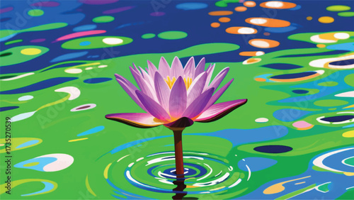 Beautiful Lily Flowers Illustrator Artwork Banner Background Design Template 