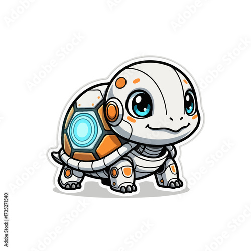 Cute mini robot nurse with medical kit, caring and friendly cartoon vector design.
