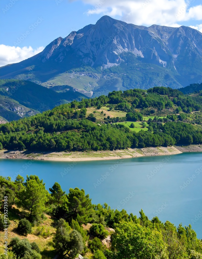 Fototapeta premium Scenic mountain lake landscape