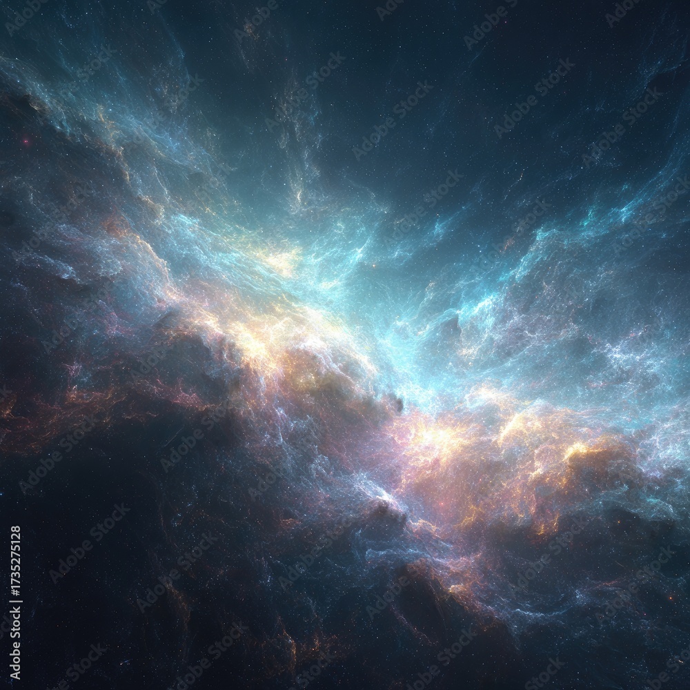 Fototapeta premium Colorful Starry Space Nebula