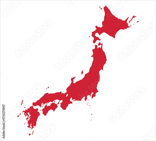 赤い日本地図イメージ