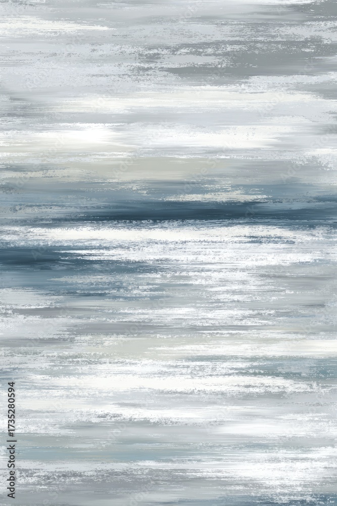 Fototapeta premium Abstract Horizontal Stripes Painting With Grey Blue White Colors