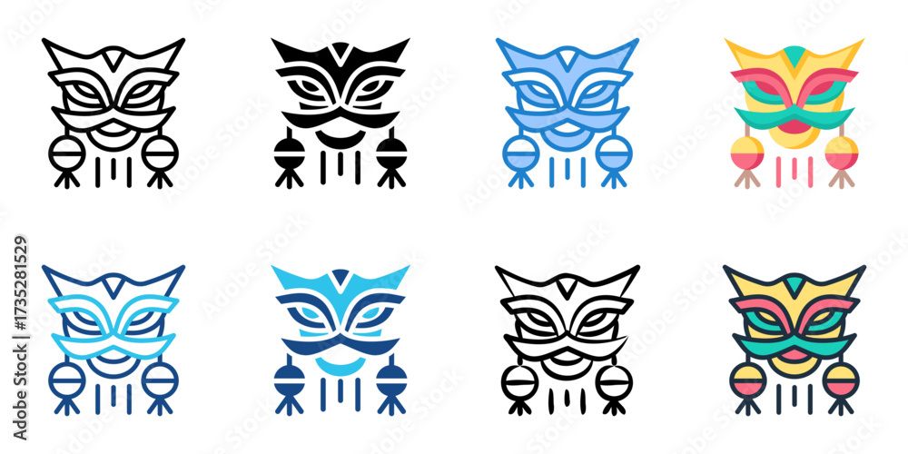 Fototapeta premium Chinese New Year icon set multiple style collection 