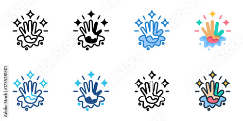 Holi icon set multiple style collection 
