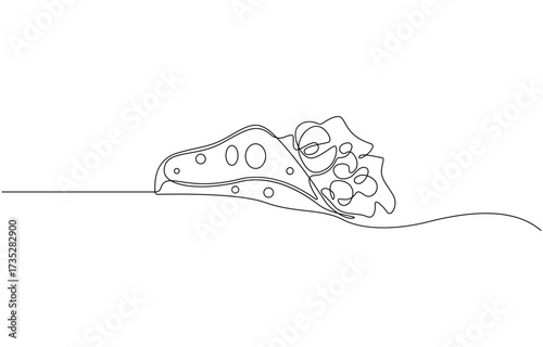 Continuous one line drawing stylized Mexican burritos shop logo. emblem fast food restaurant concept. modern single line art vector graphic illustration.