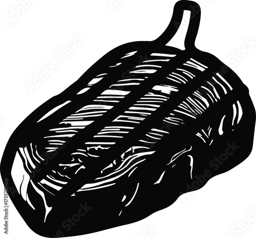 Smooth outline of steak with grill marks 1