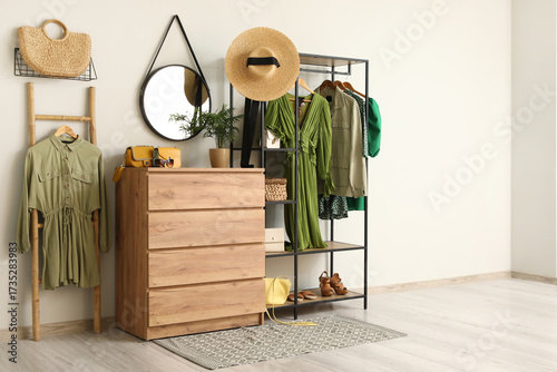 Rack with clothes and acces...