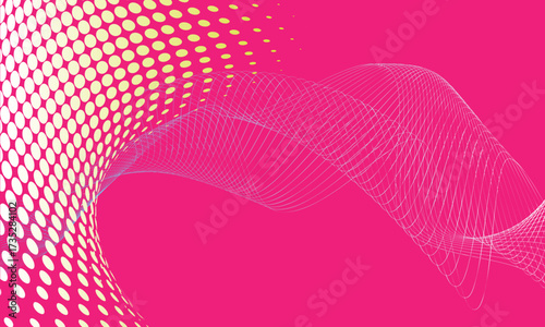 Abstract pink and purple wave vector illustration with dots and lines perfect for a web or business template design