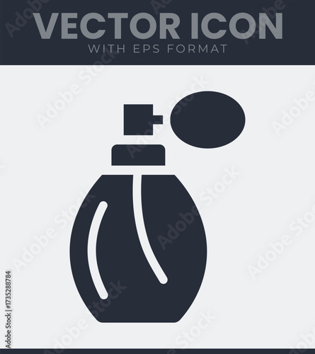 Elegant perfume bottle icon simple vector graphic