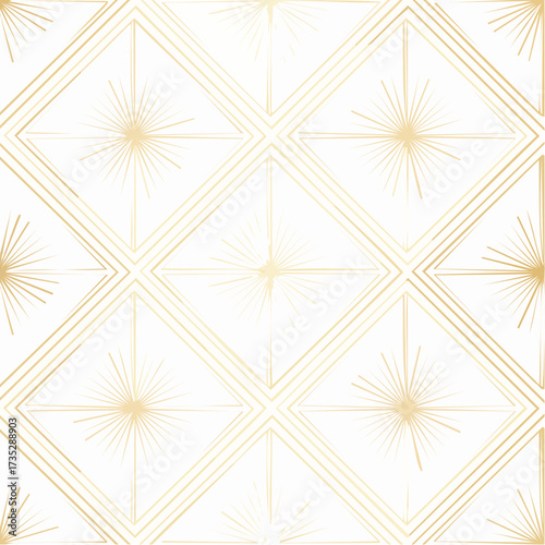 Golden background geometric seamless luxury pattern made of lines as main elements
2