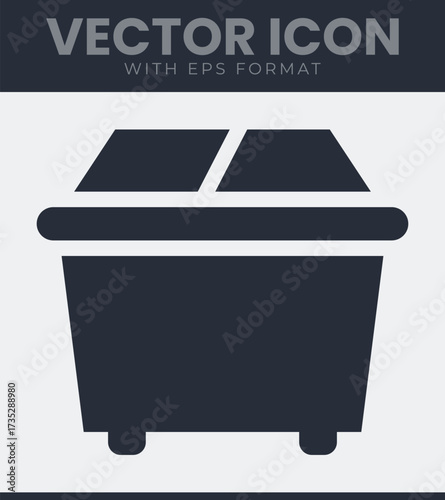 Garbage bin trash can icon simple vector