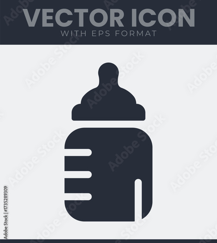 Simple baby bottle icon for feeding needs