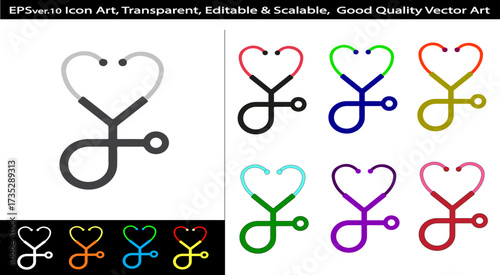 Medical Fitness Health Icon Set | Editable Shape PNG Design AI EPS Vector File