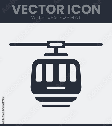 Cable car gondola transportation system icon