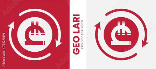 Georgia lari currency symbol circular arrows icon