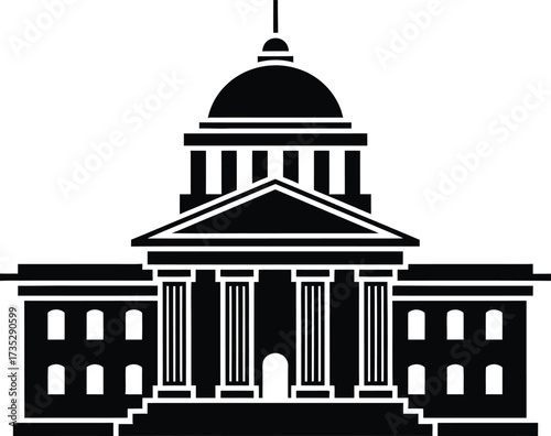 Classic government building with columns and dome