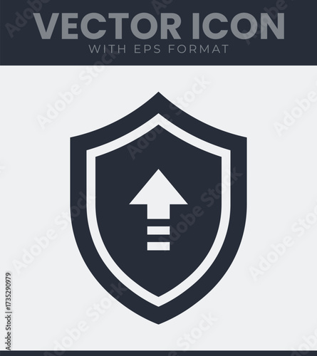 Free Download Shield icon up arrow security protection vector - GFXLoad