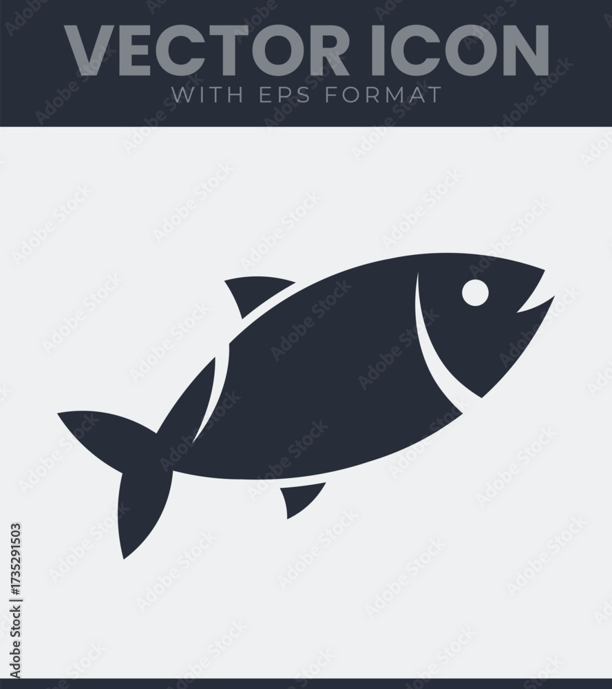 Fototapeta premium Simple fish icon vector graphic for design