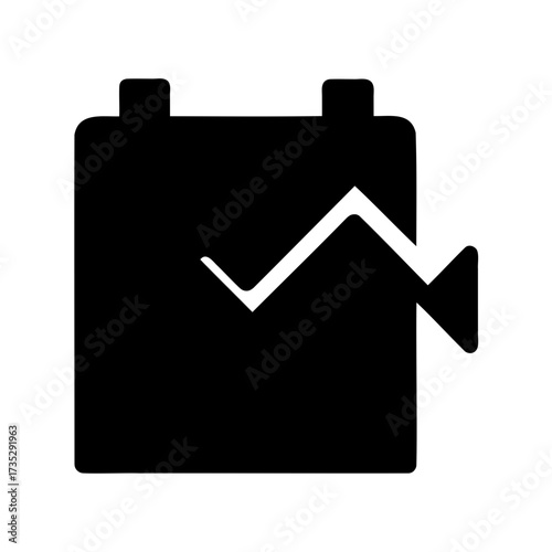 Calendar with downward trend representing decrease or economic decline graph