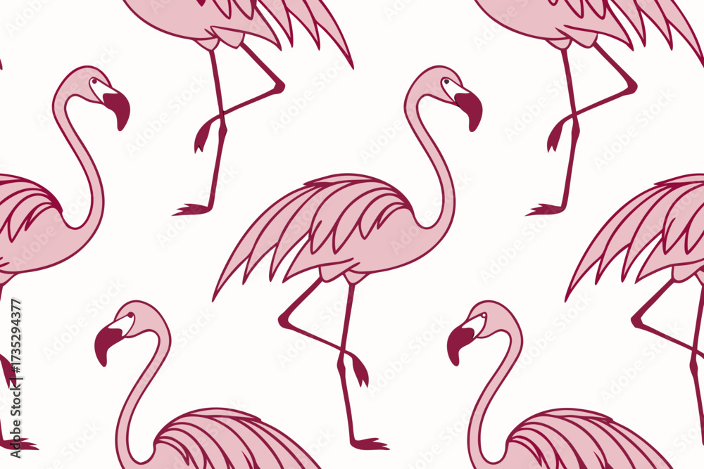 Naklejka premium pink flamingos vector