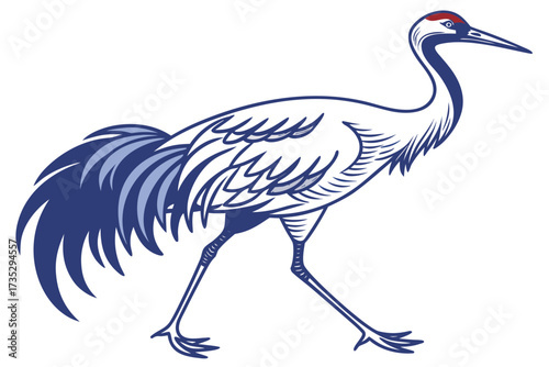 vector illustration of a crane