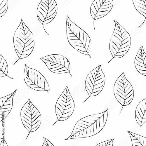 Seamless pattern with branches and leaves hand drawn design elements
2