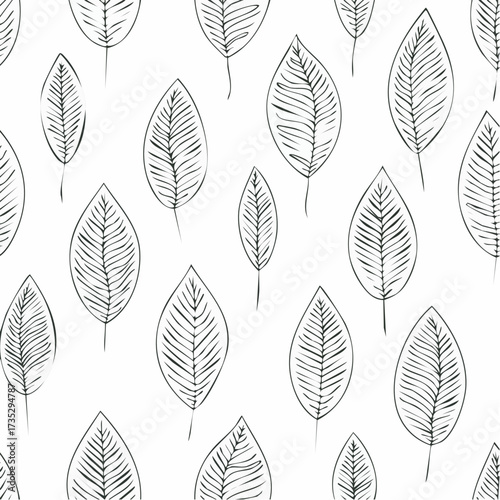 Seamless pattern with branches and leaves hand drawn design elements
1