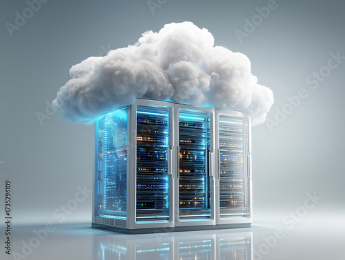 Plakat Blue cloud server storage system