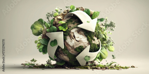 Globe recycle sustainable world symbol
